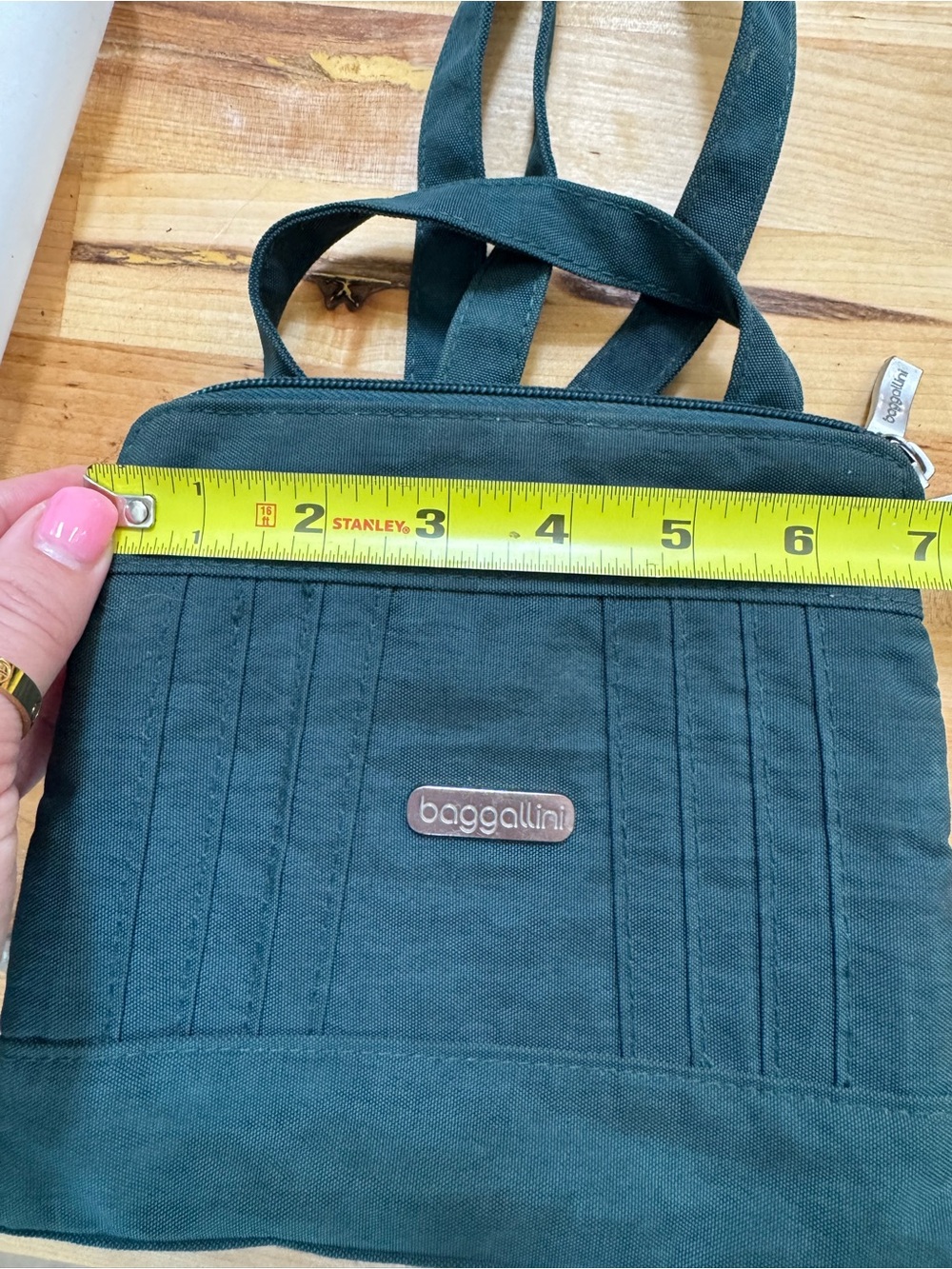 Baggallini Hunter Green Crossbody Bag Travel Lightweight Organizer Multi Pocket - Picture 10 of 12